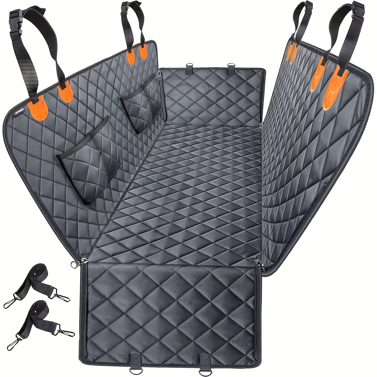 TEMU Dog Car Seat Cover - Pet Hammock With 4 Bags Side Flap, Scratchproof And Nonslip Backseat Protection For Car, Truck And Suv