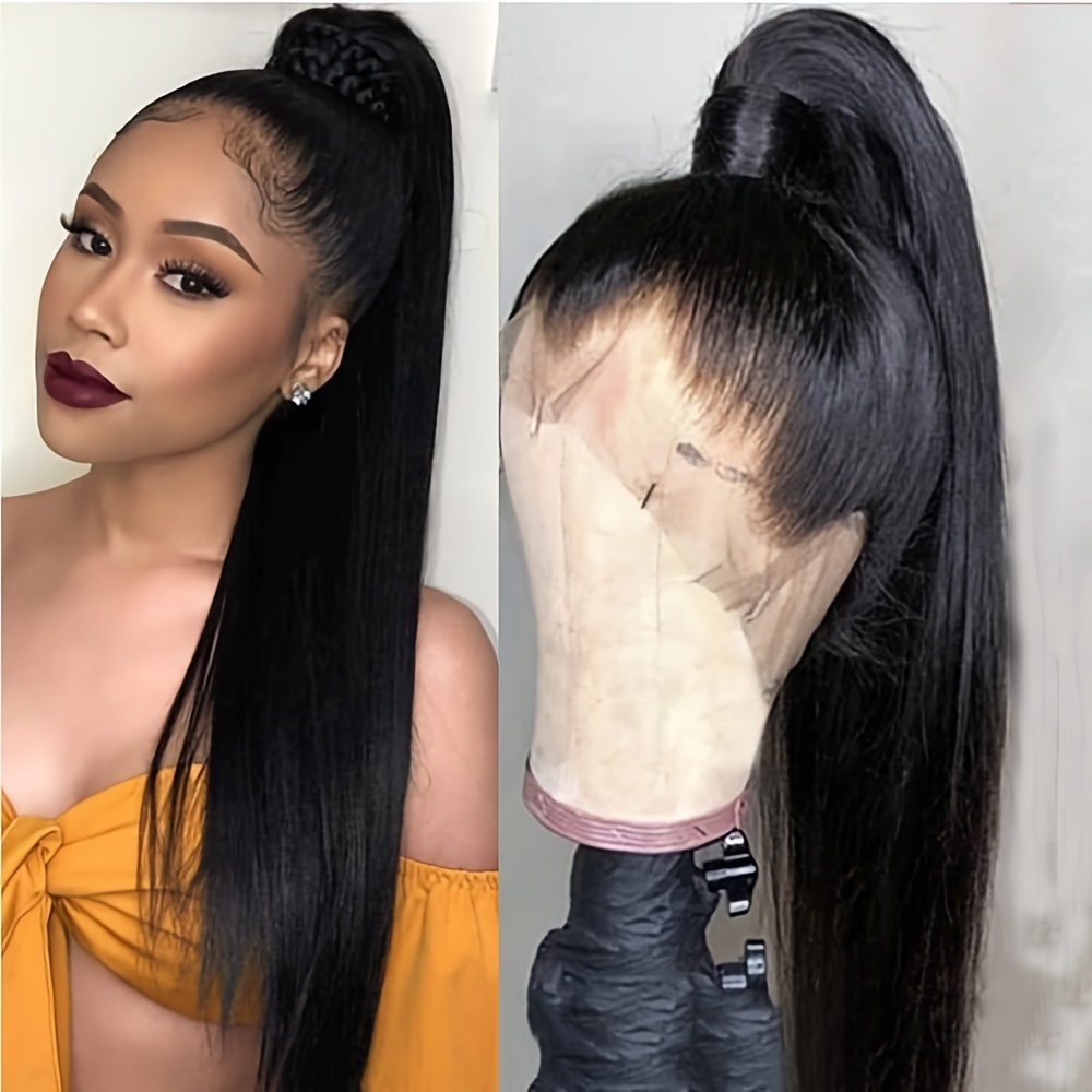 360 Lace Frontal Wigs Straight Human Hair Pre Plucked Baby Temu