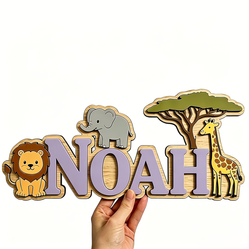 Custom Noah's Ark Jungle Themed Wooden Wall Decor