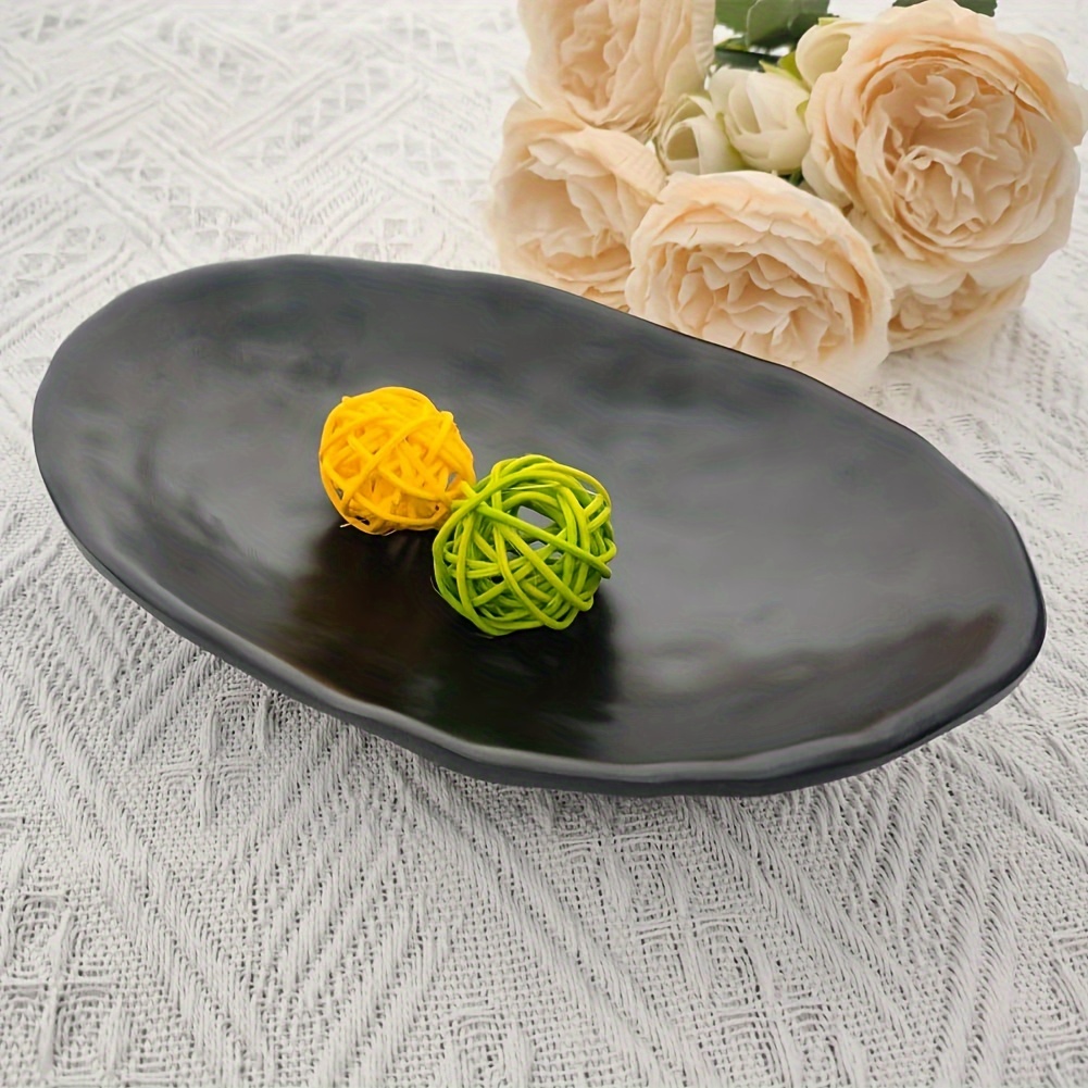 Image of Black Oval Jewelry Tray Organizer, Entryway Display Storage Dish, Decorative Plate, Decorative Tray For Keys, Rings And Additions (non-food Contact)