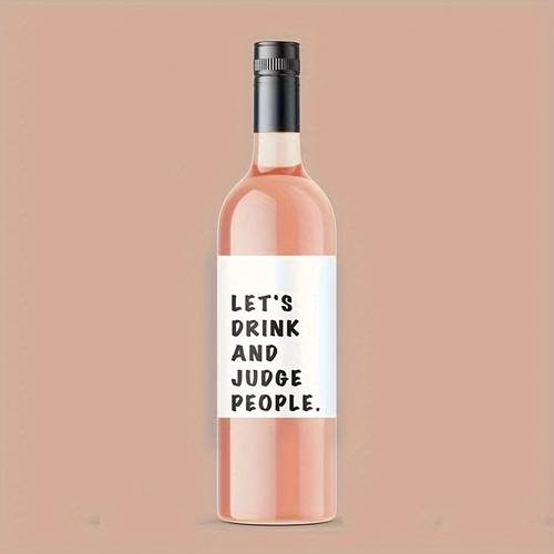 5pcs fun wine bottle labels wine stickers lets drink and girlfriend gift funny wine label gift for her funky present