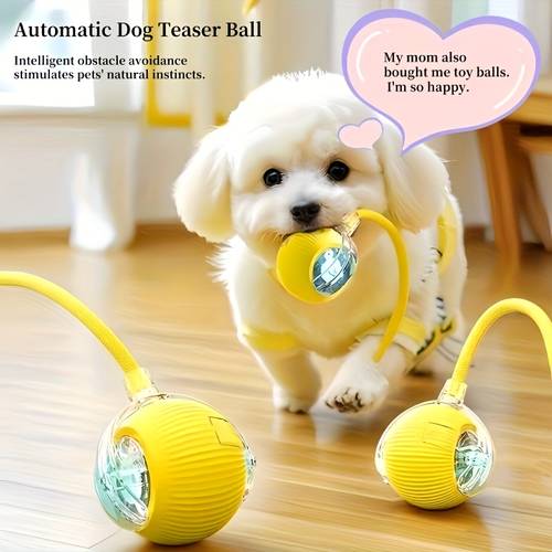 electric cat teaser ball electric dog teaser ball cat toys self entertaining and boredom busting smart cat teaser ball with a outer layer to reduce noise automatic cat teaser wand a perfect gift for your