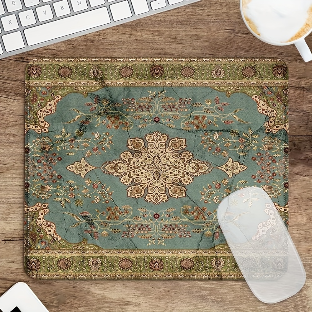 

Tapis de souris vintage bohémien Seorsok, design ethnique imperméable esthétique, base en caoutchouc antidérapante, tapis d'ordinateur personnalisé pour le bureau et la maison, 9,5x7,9 pouces