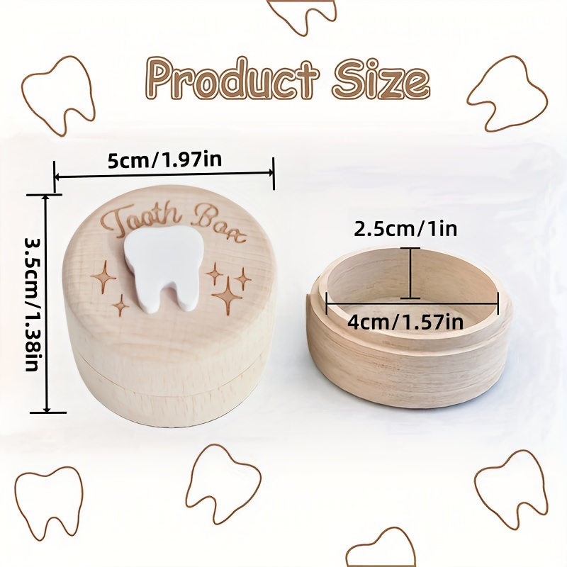 1pc wooden tooth box tooth collection box storage box tooth fairy box fetal hair collector tooth fetal hair storage box tooth preservation box birth souvenir home decoration baby shower details 2