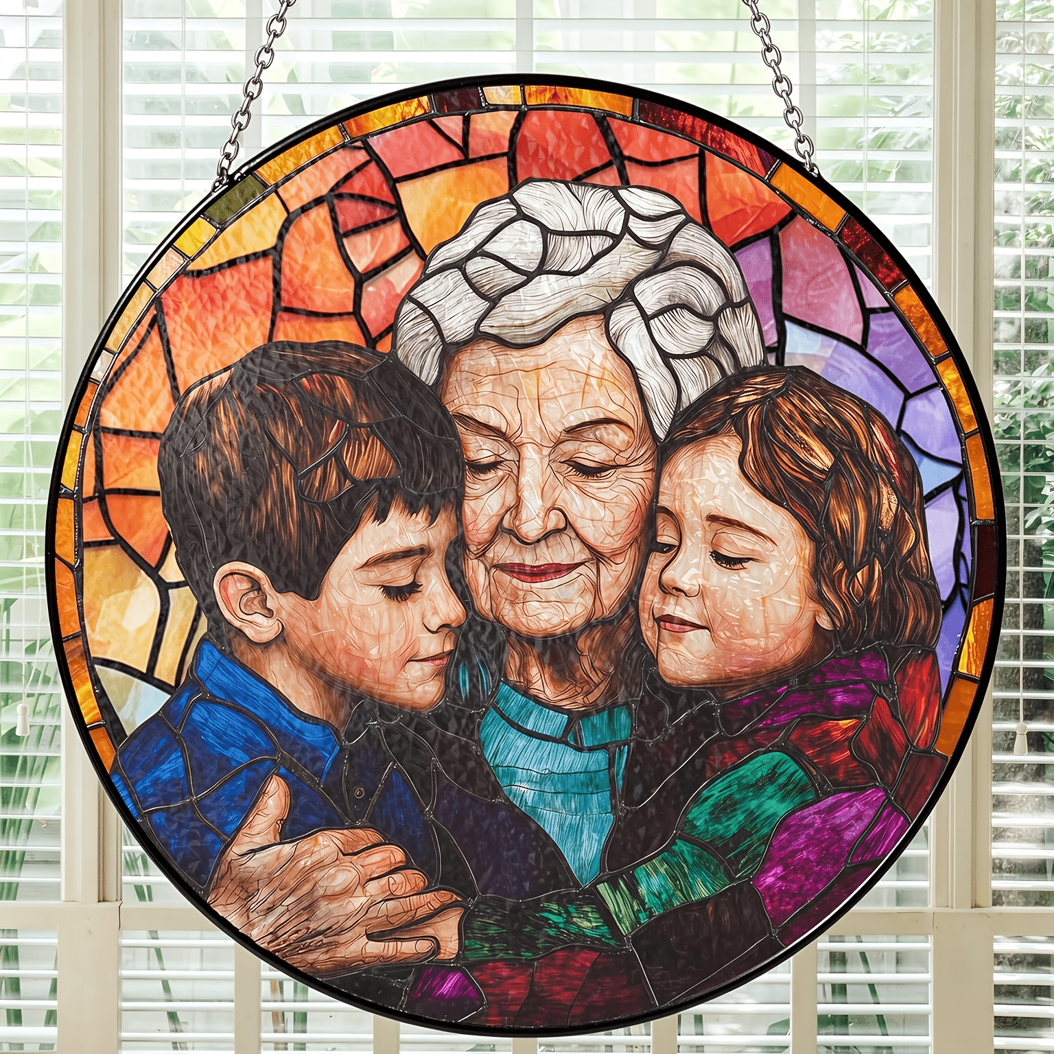TEMU 2d Flat, 2d Flat Personalized Acrylic Stained Glass Window Hanging Suncatcher, Mother's Day, Father's Day, Birthday Gift For Mom/dad,