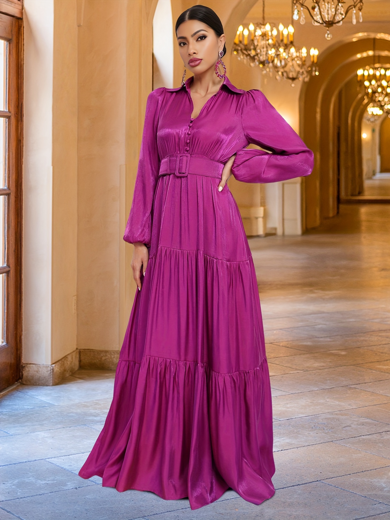 strapless open back dress Olympia Asymmetrical Pleated Maxi Dress