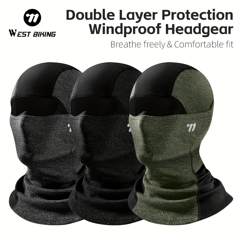 WEST BIKING Full Face Balaclava Mask - Double Layer Windproof Winter Warm Ski & Snowboarding Gear, Dual-Zipper Control, Sweat-Wicking Full Neck & Jaw Coverage, Comfort Fit for Cycling, Motorcycling, O