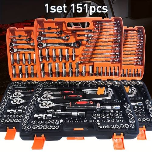 motorcycle and car repair tool kit with ratchet wrench durable repair hand tool kit for home and outdoor use motorcycle repair kit