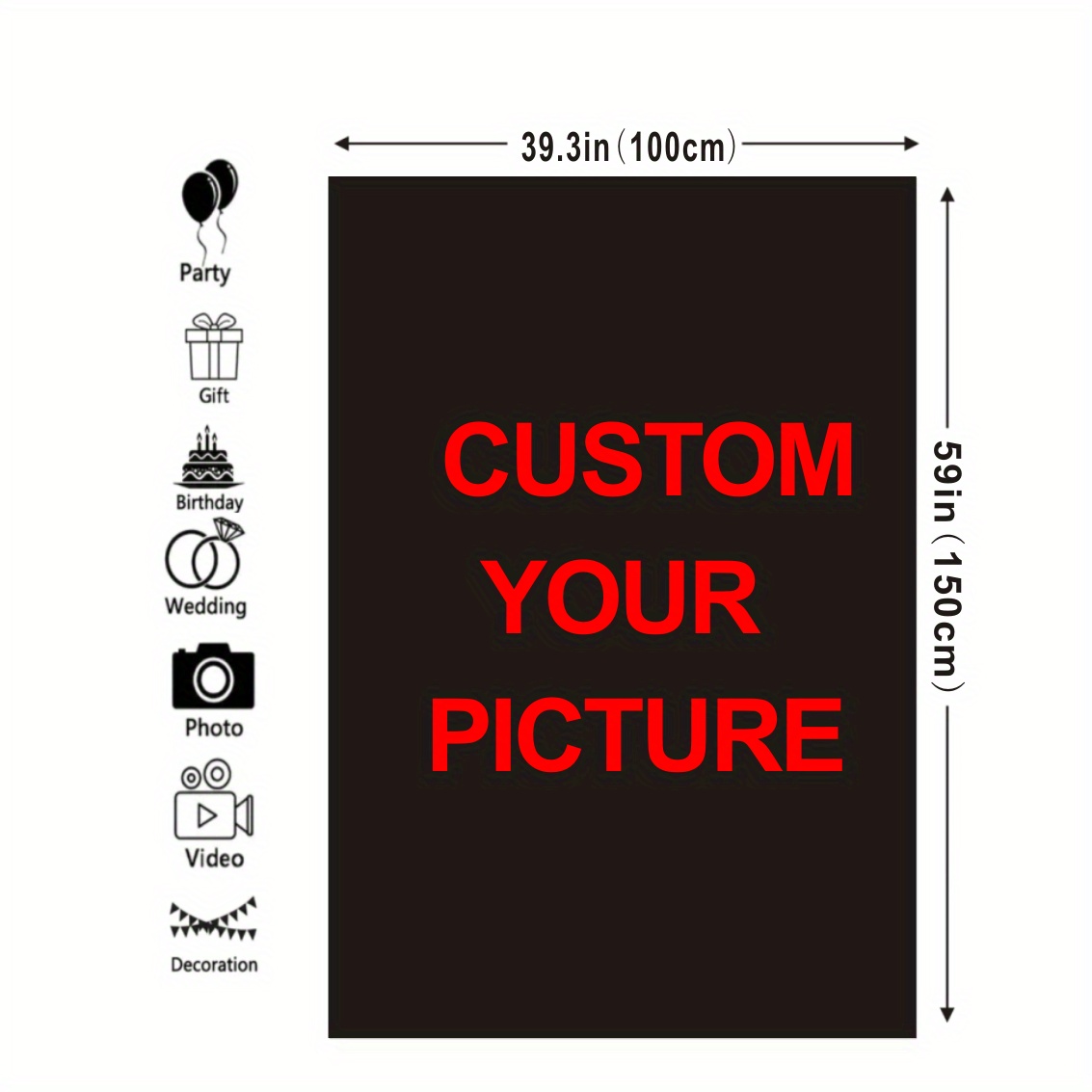 TEMU Toile de Fond en Vinyle Personnalisée pour Photos - Bannière de Photographie sur Mesure pour Divers Scènes, Décorations de Fête et Mise en Page