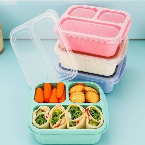 1pc snack candy nuts fruit storage box 3 compartment snack containers reusable meal prep containers portable lunch boxes for home and office dishwasher and microwave safe great for travel and food preservation