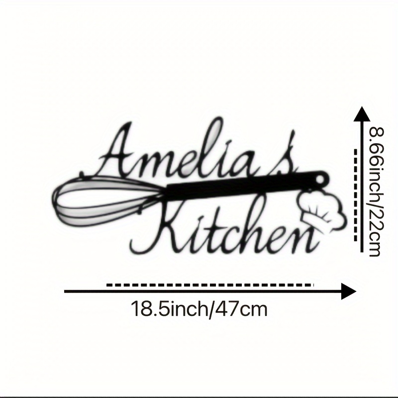 Image of A Custom Kitchen Sign Wall Decoration, Personalized Kitchen Sign, Iron Wall Art For The Kitchen, Custom Farmhouse And Kitchen Gifts, A Present For Mom, , Waterproof And Heat-resistant