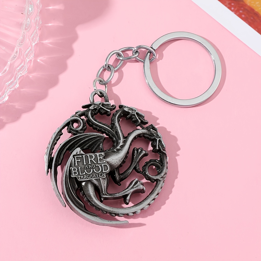 Image of 1pc Vintage Dragon Pendant Keychain House Of Targaryen Dragon Keyrings For Fans Additions Gifts