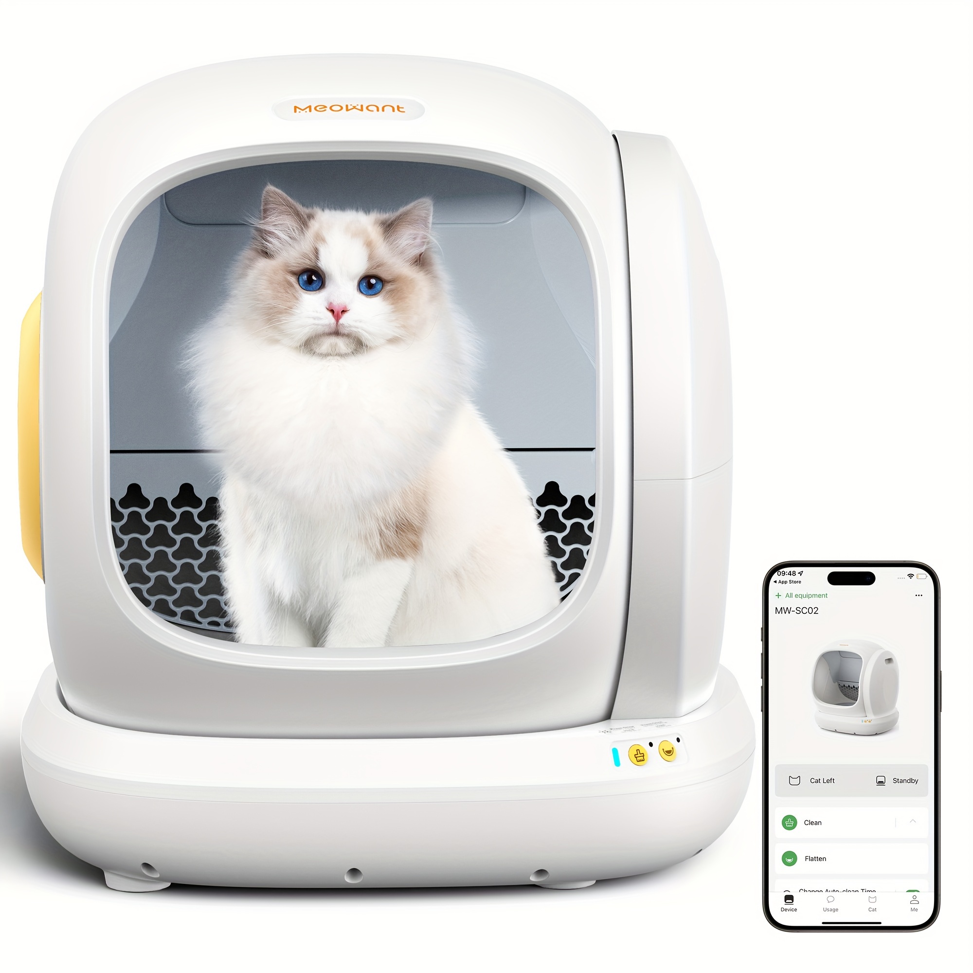 

Self Cleaning Litter Box, 75l Automatic Cat Litter Box Self Cleaning With App Control, All Litter Can Use, Including 20pcs Garbage Bags And Mat