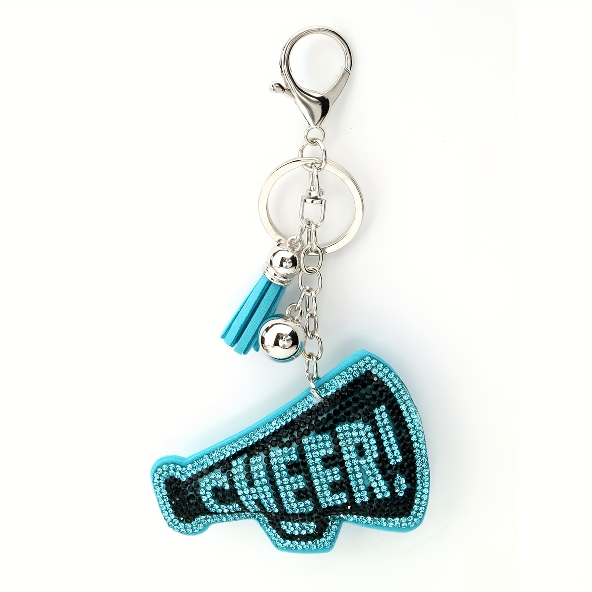 TEMU Un porte-clés unisexe avec des lettres en strass et un design à pompon, parfait pour encourager et , idéal comme cadeau créatif pour , ou les
