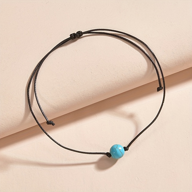 Boho Turquoise Beaded Bracelet Infinite Loop Stone Charm