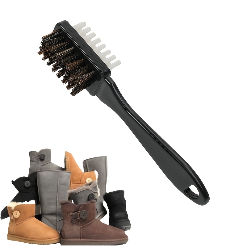 

1pc Brosse à Chaussures 2-en-1 pour Daim & Cuir de Vache & Gomme Brosse pour Bottes de Neige Brosse de Soin pour Chaussures en Daim,