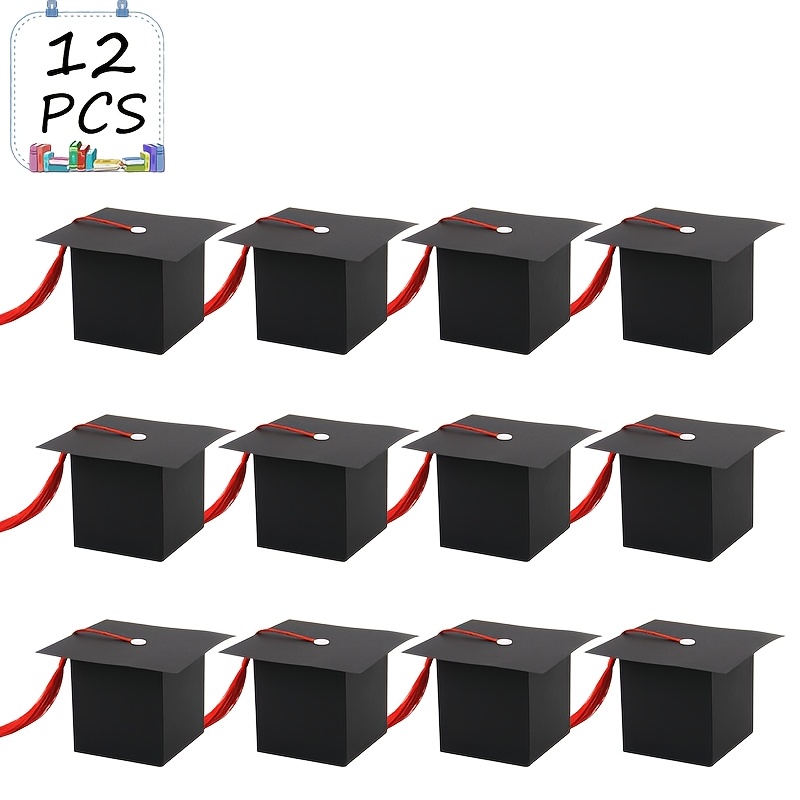 TEMU Regalo para Ella/Él, Set de 12 Cajas de Regalo con de Graduación con 6 Colores de Borla Diferentes, para Recuerdos y Decoraciones de Graduación,