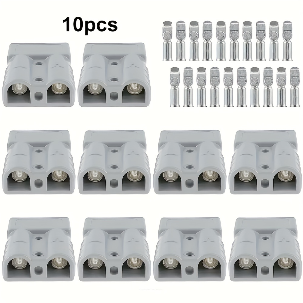 Image of Anderson-style 50a Plug Connector Set | 12-24v Quick Connect/disconnect Jumper Cable Connectors | Suitable For Rvs/solar 4x4 Trailers/trucks | In Packs Of 5