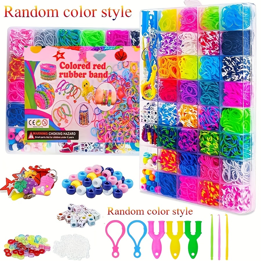 

2800pcs+ 32 Colors 40 Grid Box Charms Hook Rubber Band Bracelet Kit Bracelet Making Kit Christmas Gift