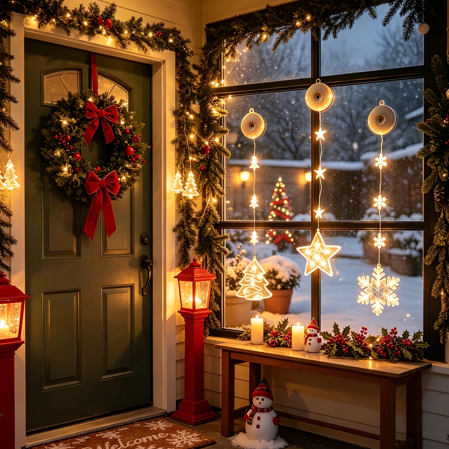 TEMU 1 stuks/3 stuks Set Kerst Decoratieve Verlichting, Bevestig en Hang op, met Knipperende en Timing Functies, Geschikt voor Kerstdecoratie Binnen