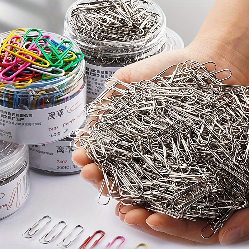 

1000pcs/500pcs/200pcs Silvery Paper Clips - Bookmark Set With Multiple Sizes, High Cost-performance Quality, Organizing And Binding