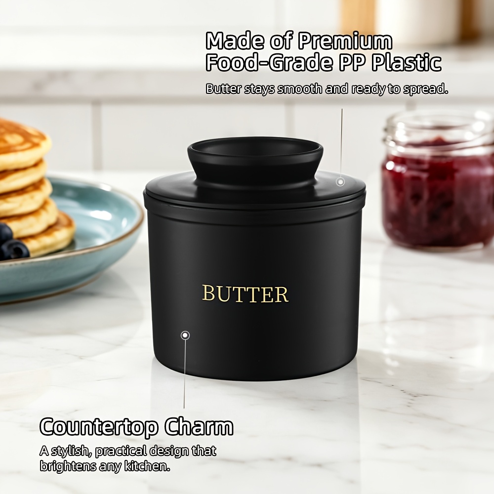 TEMU 1pc Jar With Lid, Easy-to-, Suitable For Tabletop - French Butter Dish, For Soft Butter, Sealed Butter Container, Used As Butter Preservation