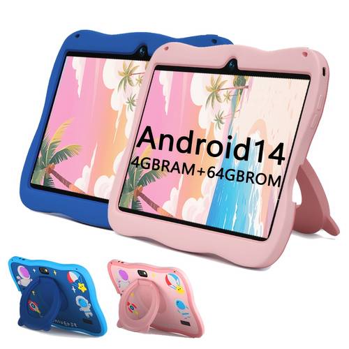 14 tablet 4gb 64gb rom 2026 new 7 inch tablet cute design with protective case suitable for daily use at home and travel shock protection case shock protection case tablet high definition ips display