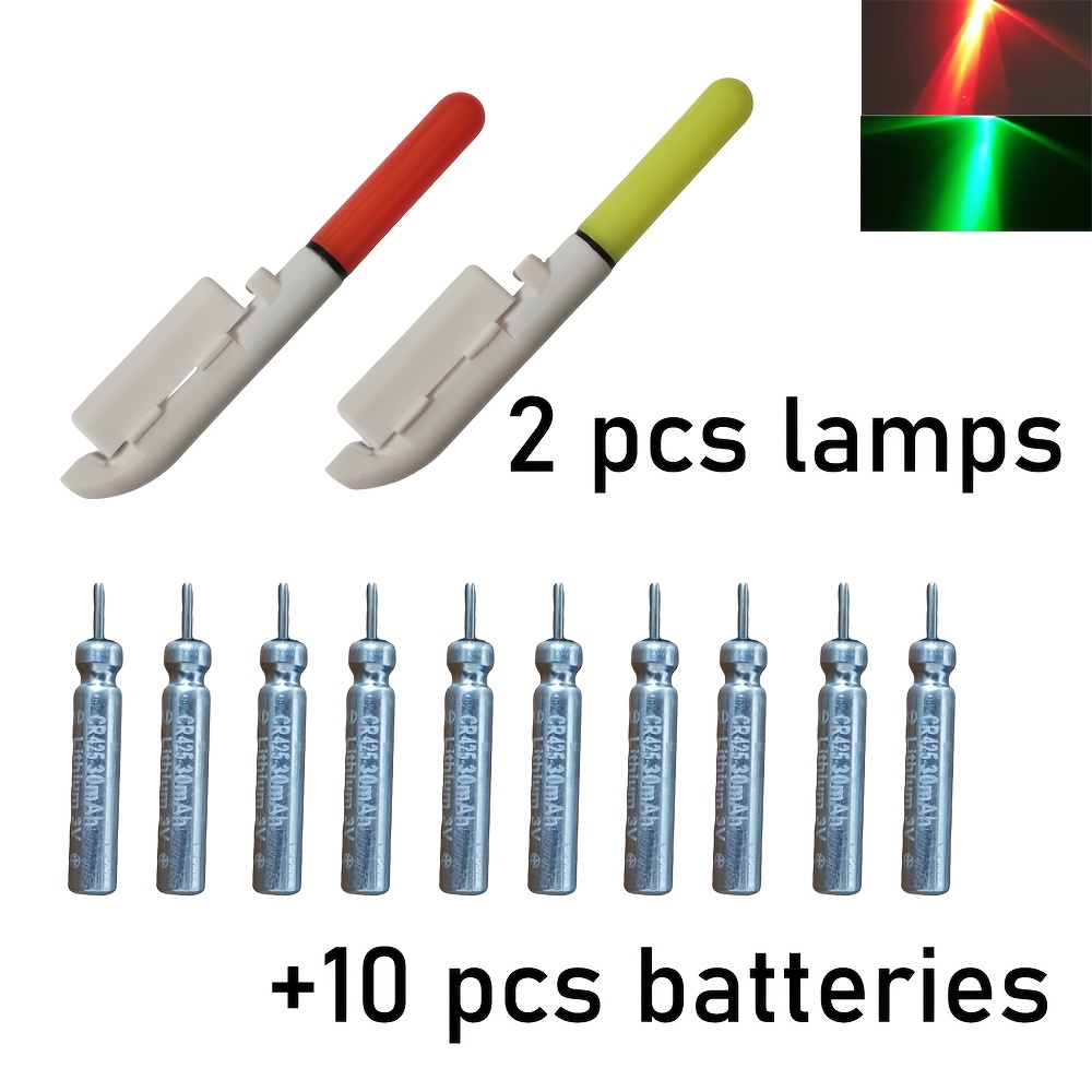 TEMU Night Fishing Led Tip-up Light Set, Energy-efficient And High-brightness, With Replaceable Batteries - 2 Tip-up Lights + 10 Batteries