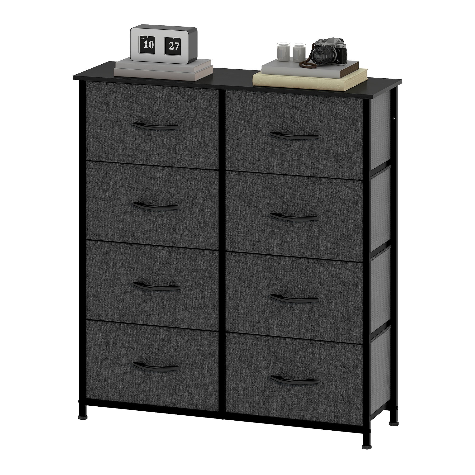 8 Drawer Dresser, Fabric Drawer Storage Cabinet With Handles, Sturdy Metal Frame, Storage Chest For Bedroom, Living Room & Hallway