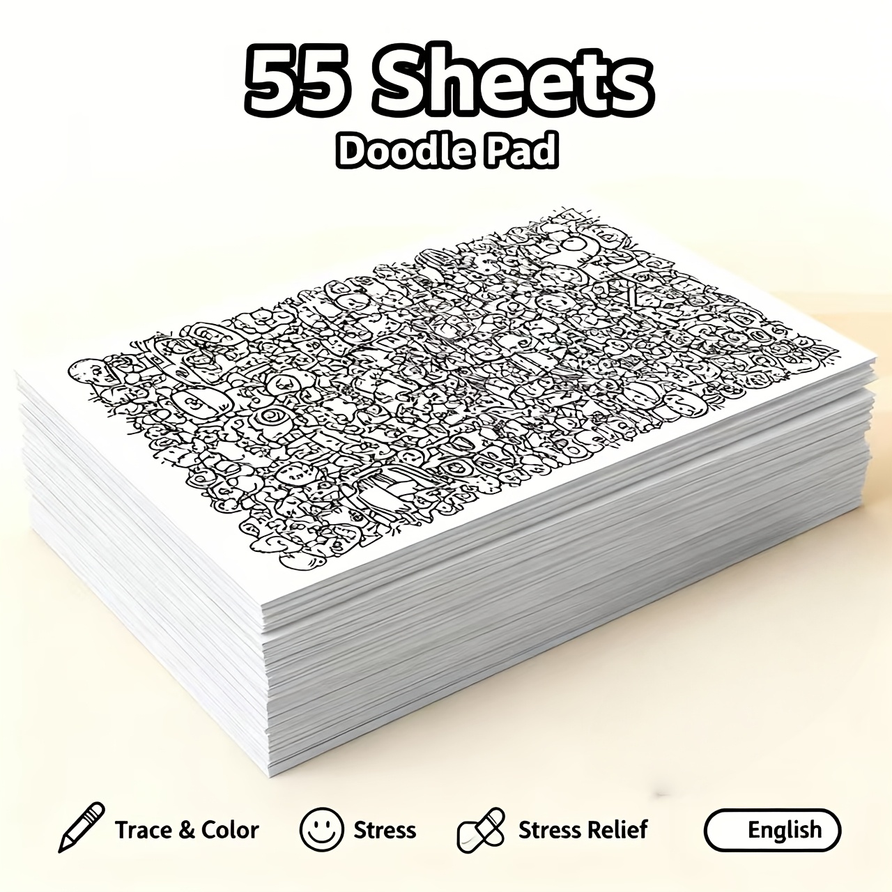 Image of 75/55 Sheets Per Set Of Adult Stress Painting Templates, Anti Anxiety Sketchbooks, Relief Of Boring Work, , Tracking Design Drawings