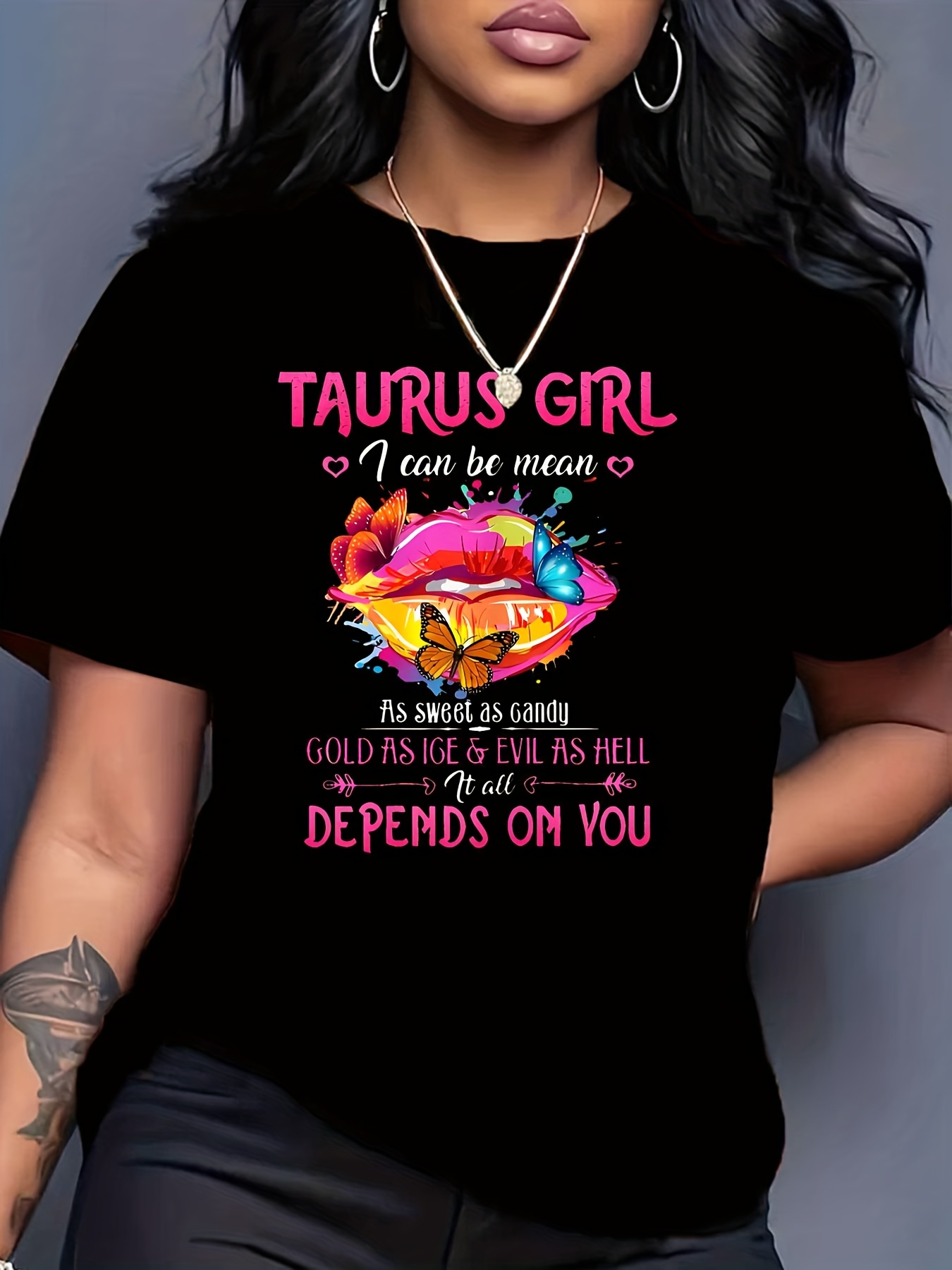 Taurus Girl I Can Be Mean T-Shirt Taurus Girl Birth Month