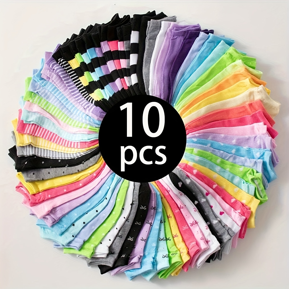10 Pairs of 5 Pairs of Candy Color Socks, Soft And Comfortable Ankle Socks, Used for Gifts, Women'S Long Socks And Items