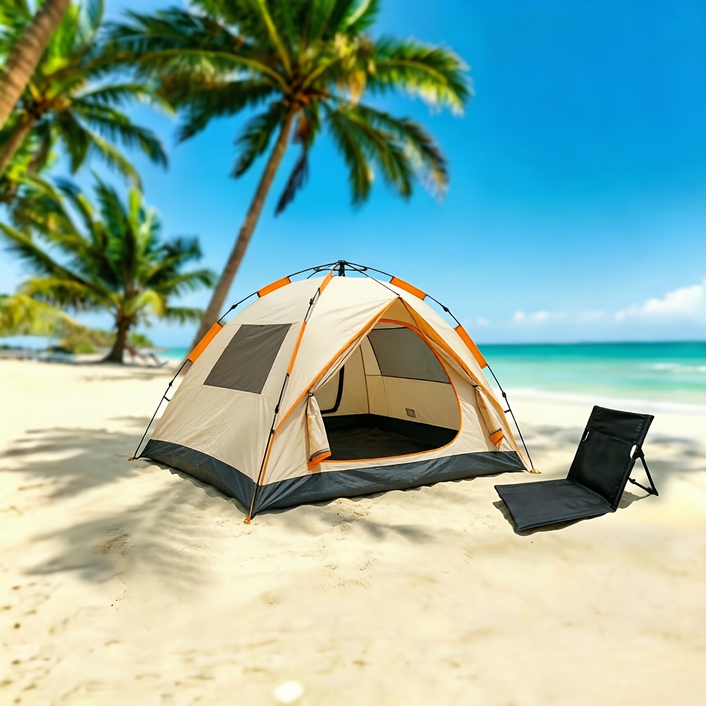 TEMU Chaise de plage pliable à bas, chaise d'extérieur portable avec et sac de rangement, idéale pour le camping, les - et la plage