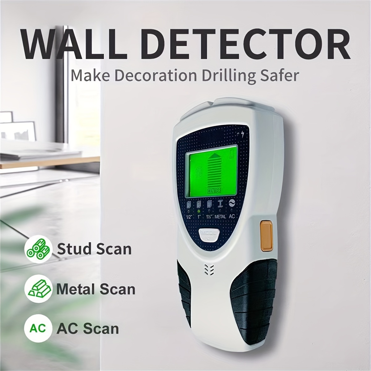 

Shawty Stud Finder Wall Scanner, 5 In 1 Electronic Stud Detector With Lcd Display And Audio, Alarm Stud Sensor Beam Finders For Wood Metal Studs And Ac Wire Detection