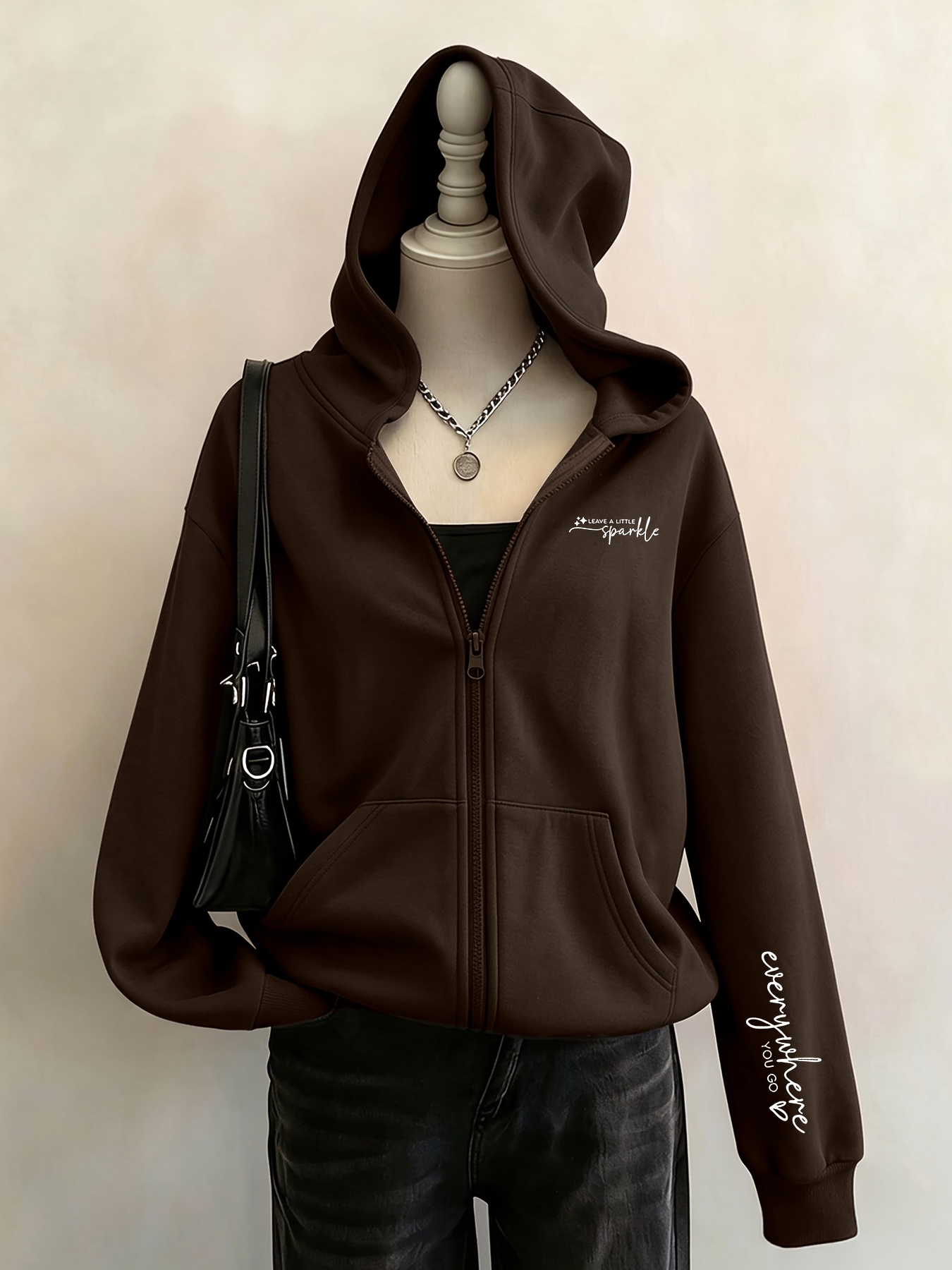 【商品名】フリース 厚手 フード付き スウェットジャケット レディース 秋 冬 プリント カーディガン ジャケット レディース オールマッチ ゆったり カジュアル トップス 長袖   フーディ