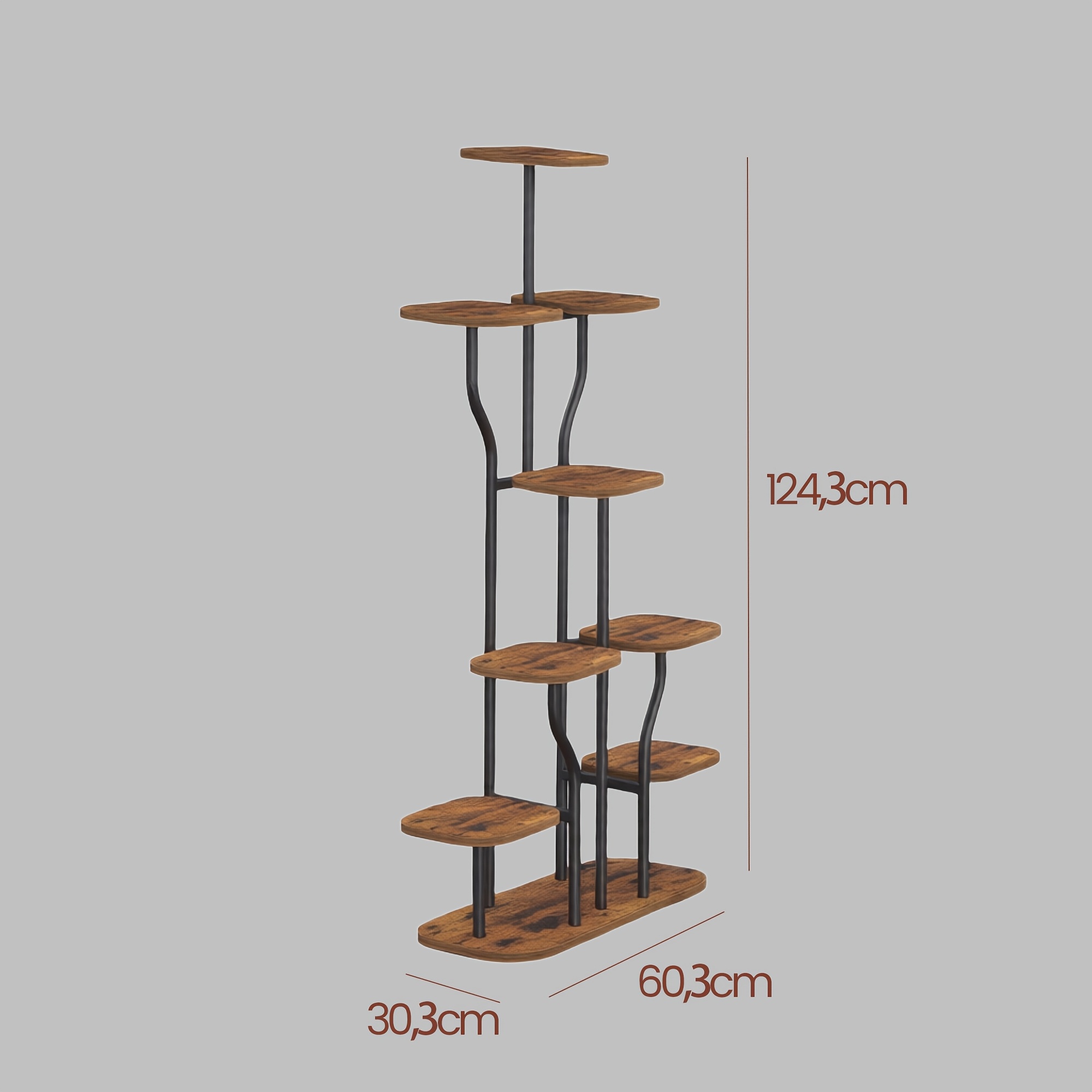 TEMU Support à plantes à 9 niveaux avec éclairage intégré, au design pour empêcher les plantes d'intérieur de pousser en hauteur et de jaunir.