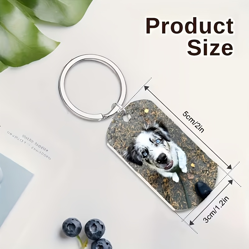 TEMU Portachiavi 2D Piatto, 1 pz Personalizzato con Foto su Entrambi i Lati, Ciondolo con Foto Unico, Souvenir Personalizzato per Feste e Vacanze,