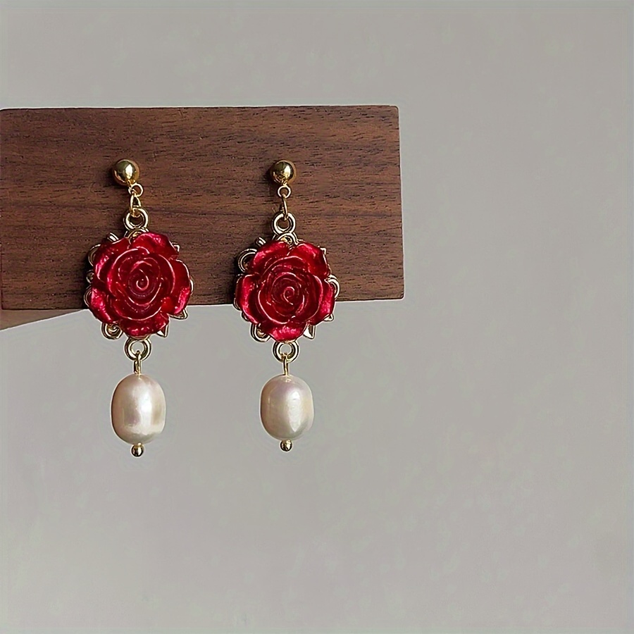 8pcs Realistic Resin Rose Flower Charms for DIY Jewellery Making