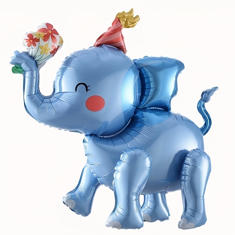 Image of 3d Self-standing Large Elephant Animal Balloon, Walking Elephant Shape Animal Party Balloon, Pet Elephant Balloon, Suitable For Children's Showers And Themed Party Decorations