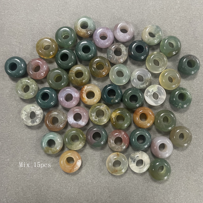 TEMU Natural Stone Indian 4 X 10mm Large Hole Stone Beads Jewelry Additions Beadwork Earrings, S Jewelry Additions Gift