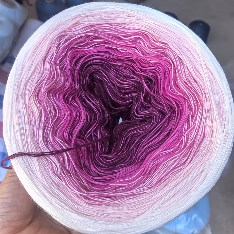 Image of Ombre Cake Yarn, Pure Wool, Hand-knitted Double-pointed Needles, Long-section Tie-dye, Medium-weight, Drop Shoulder Cardigan, Rainbow Variegated Yarn
