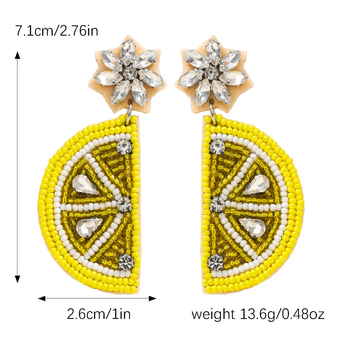 High-End Three-Dimensional Orange Watermelon Beaded Earrings
