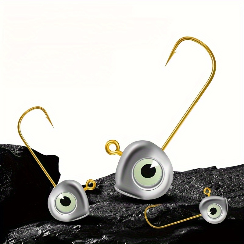 

10pcs -the-dark Worm Hooks, 2g Alloy Soft Jig Heads For Bass Fishing, Anti-snagging Lure Hooks