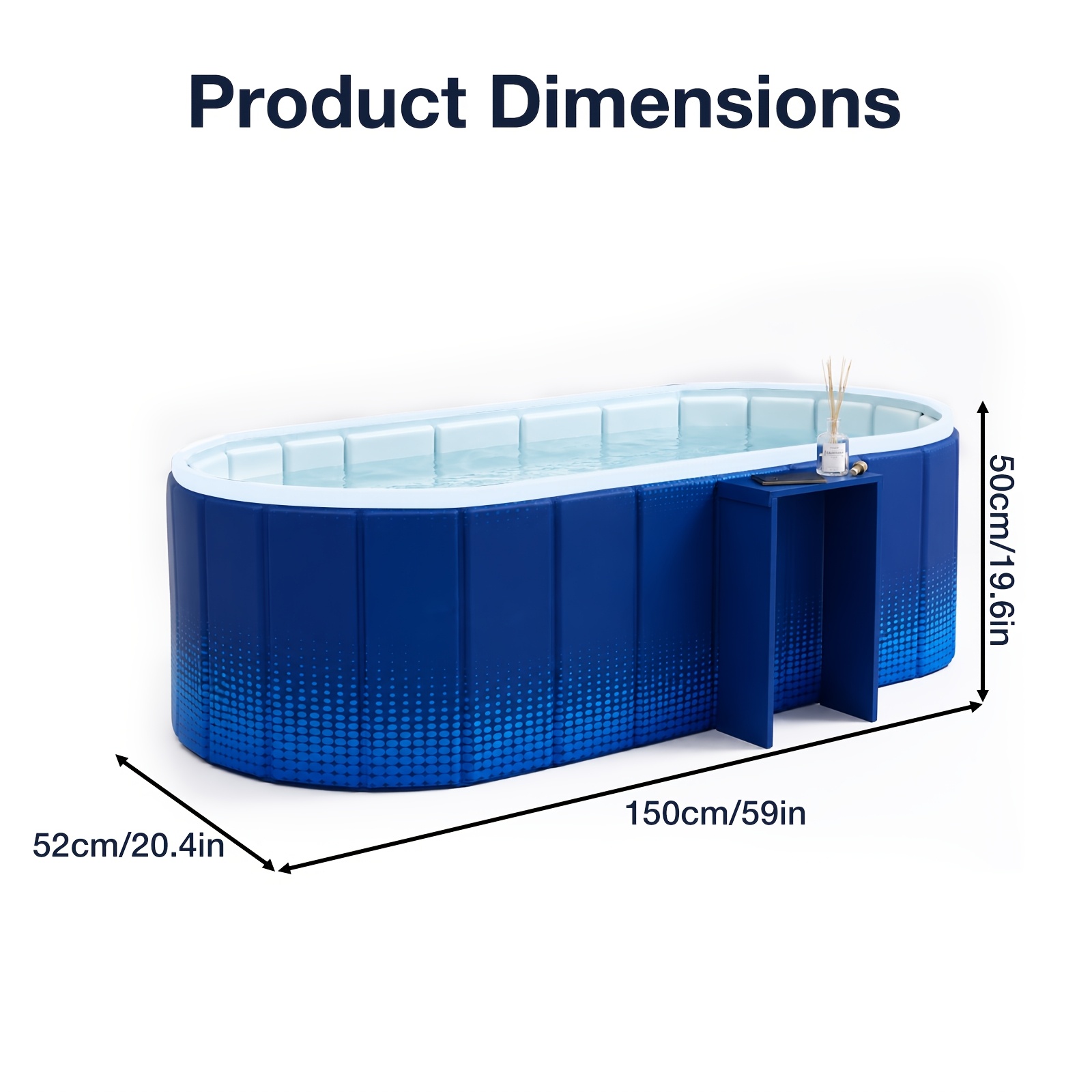 Portable Hot Tub & Ice Bath Tub Suitable For Home Gym, Foldable Bathtub With Dual Drainage System, Hot/ice , No Installation Required, /outdoor Use For, Christmas Gift For Poolside Or Bathing