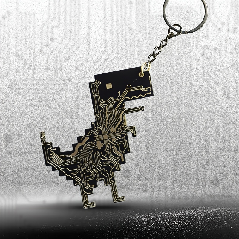 

1pc Little Dinosaur Geek Style Circuit Board Keychain Programmer Gift