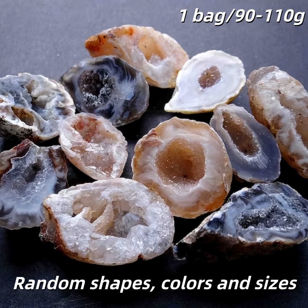 TEMU 1 Bag Random Mexican Agate Geode, Natural Agate Egg, Stone Decor, Amazing For Mother' S Day/ Father' S Day, For Jeweral Making, Crystal Craft,