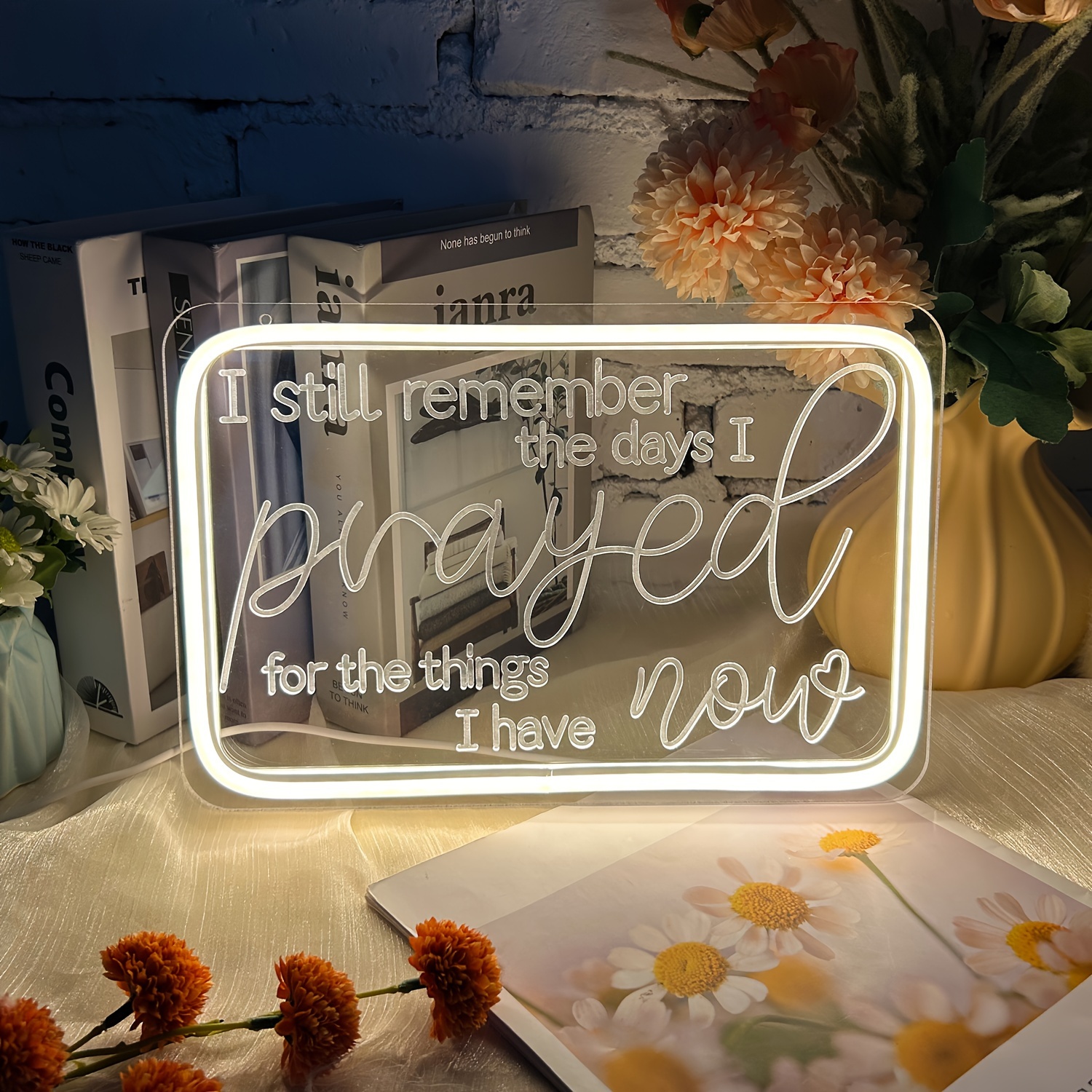 

Neon Led Signs, English Words I Prayed For The Things I Have Now, Weddings, Engagements, Bachelorette Parties, Bars, Bedrooms, Usb With Dimmable Switches