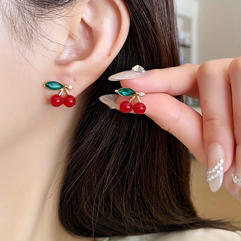 

Fashion Simple Style Cherry Stud Earrings - Sweet Holiday Gifts For Women