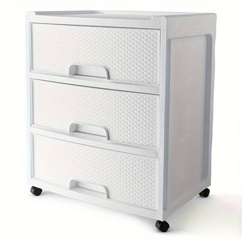 

3 Drawer Wide Diamond Plastic Storage Cart