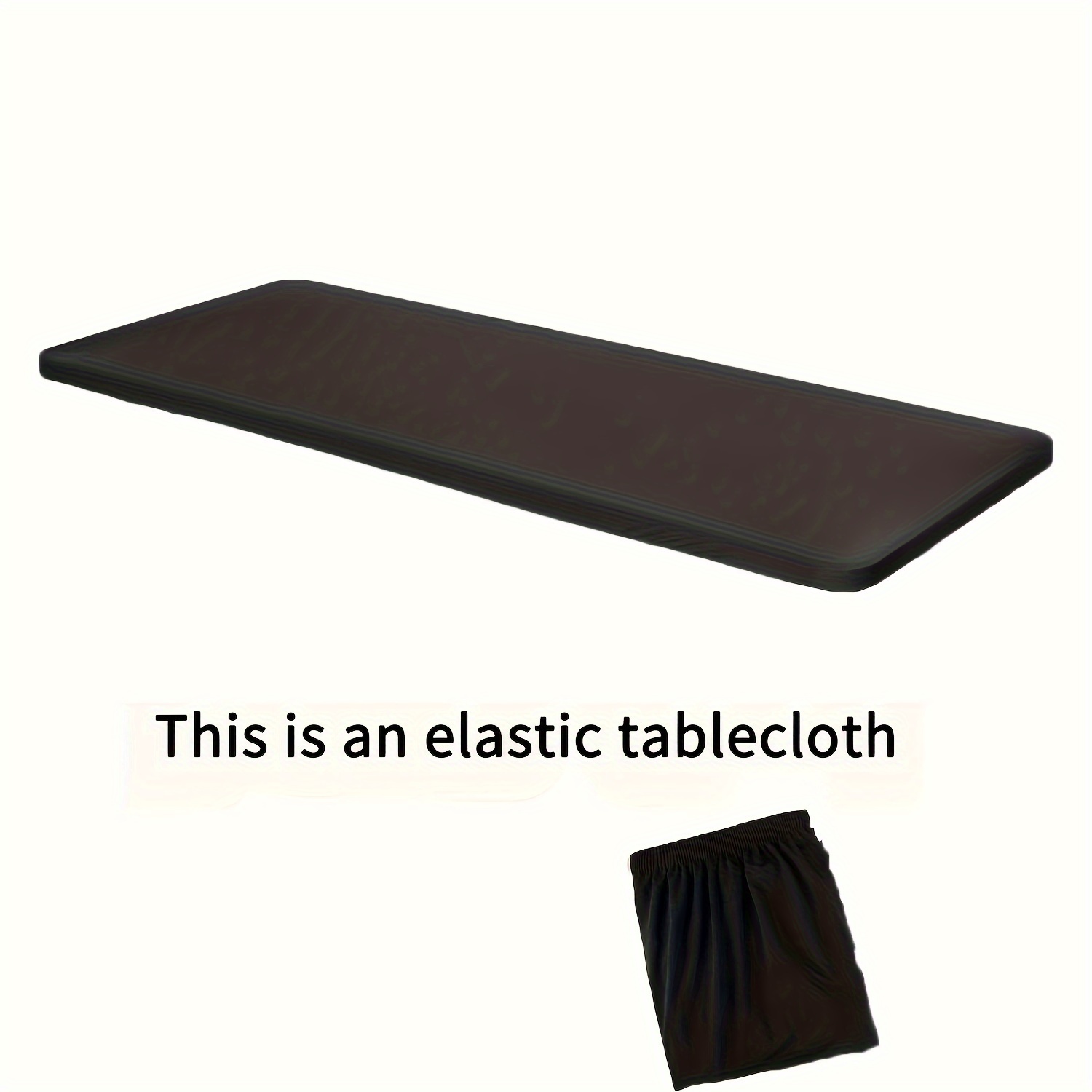 TEMU 1pc Polyester Stretch Tablecloth - Wrinkle-resistant Washable Rectangular Semi-sagging Design, Solid Color Table Cover For Weddings, Parties,